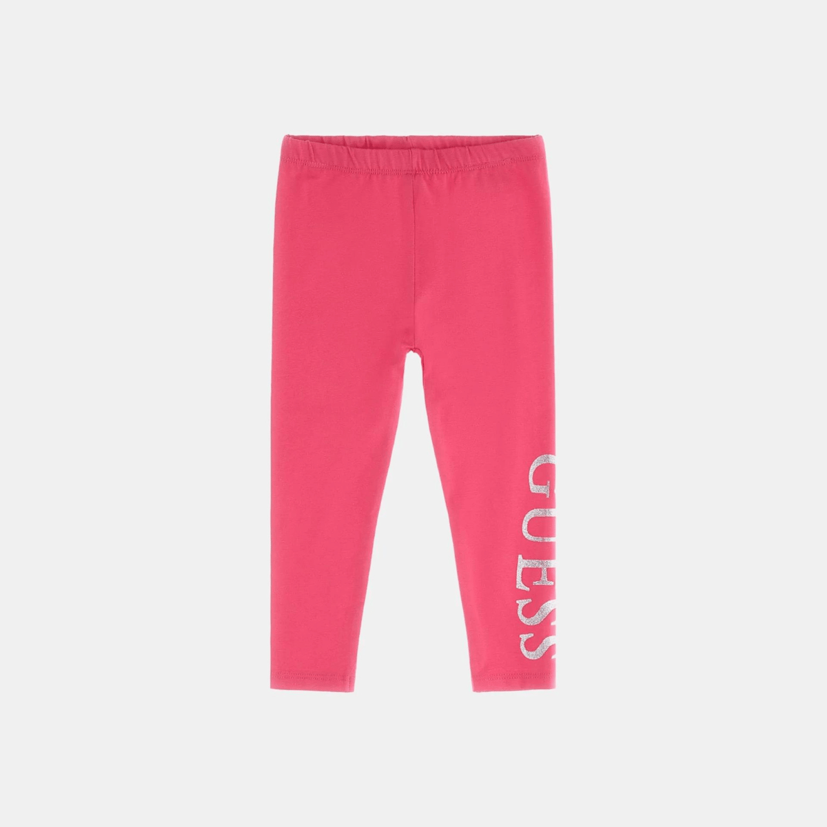 Guess pink girls leggings with large silver logo 2