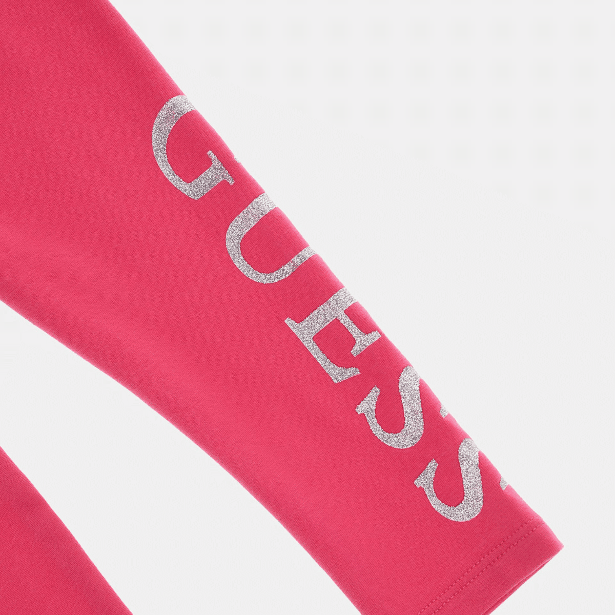 Guess pink girls leggings with large silver logo