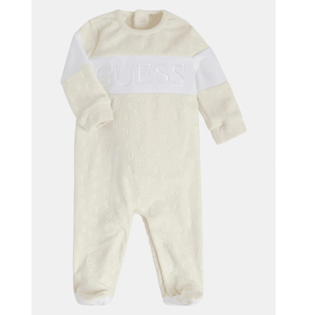 Guess baby pale yellow winter babygro