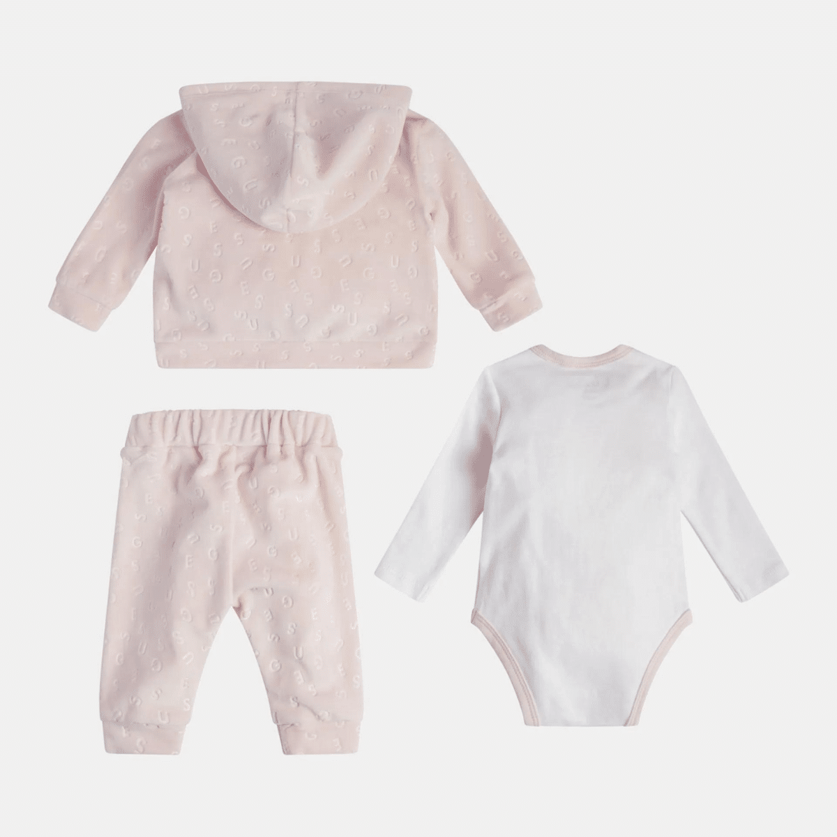 Guess girls baby pale pink outfit back view