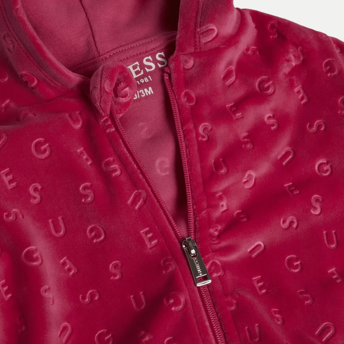Guess baby girl red chenille hoodie