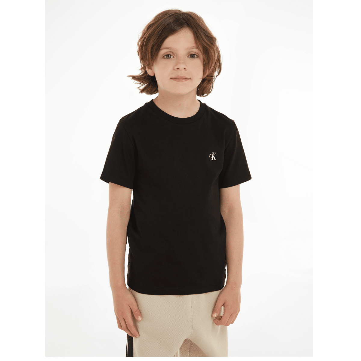 boy model with calvin klein black tshirt