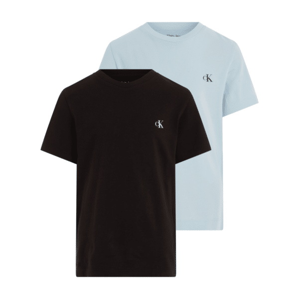 calvin klein boys tshirts in black and pale blue