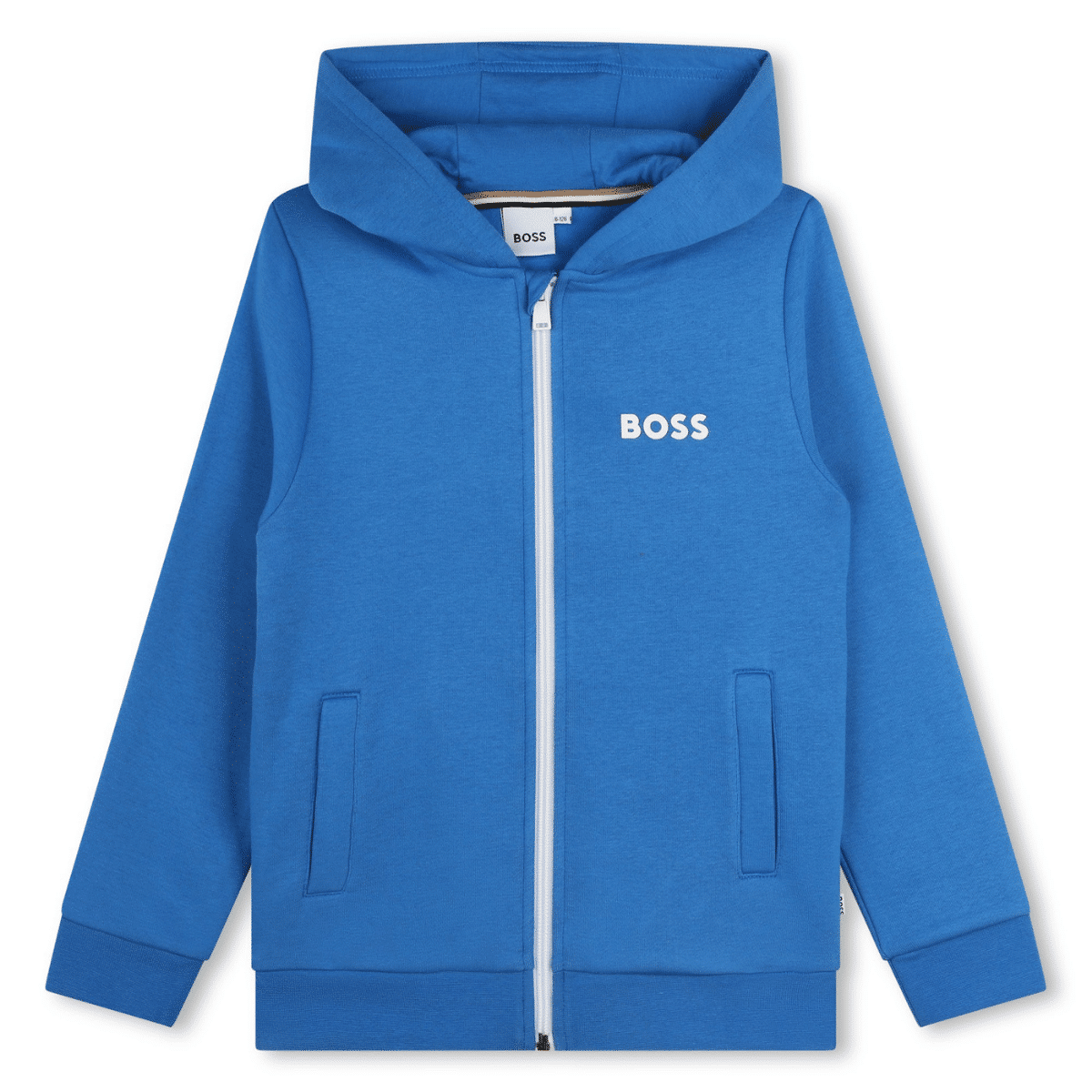 boss boys bright blue tracksuit top front view