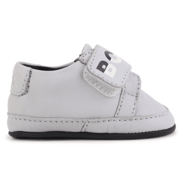 boss pale grey baby slippers side view