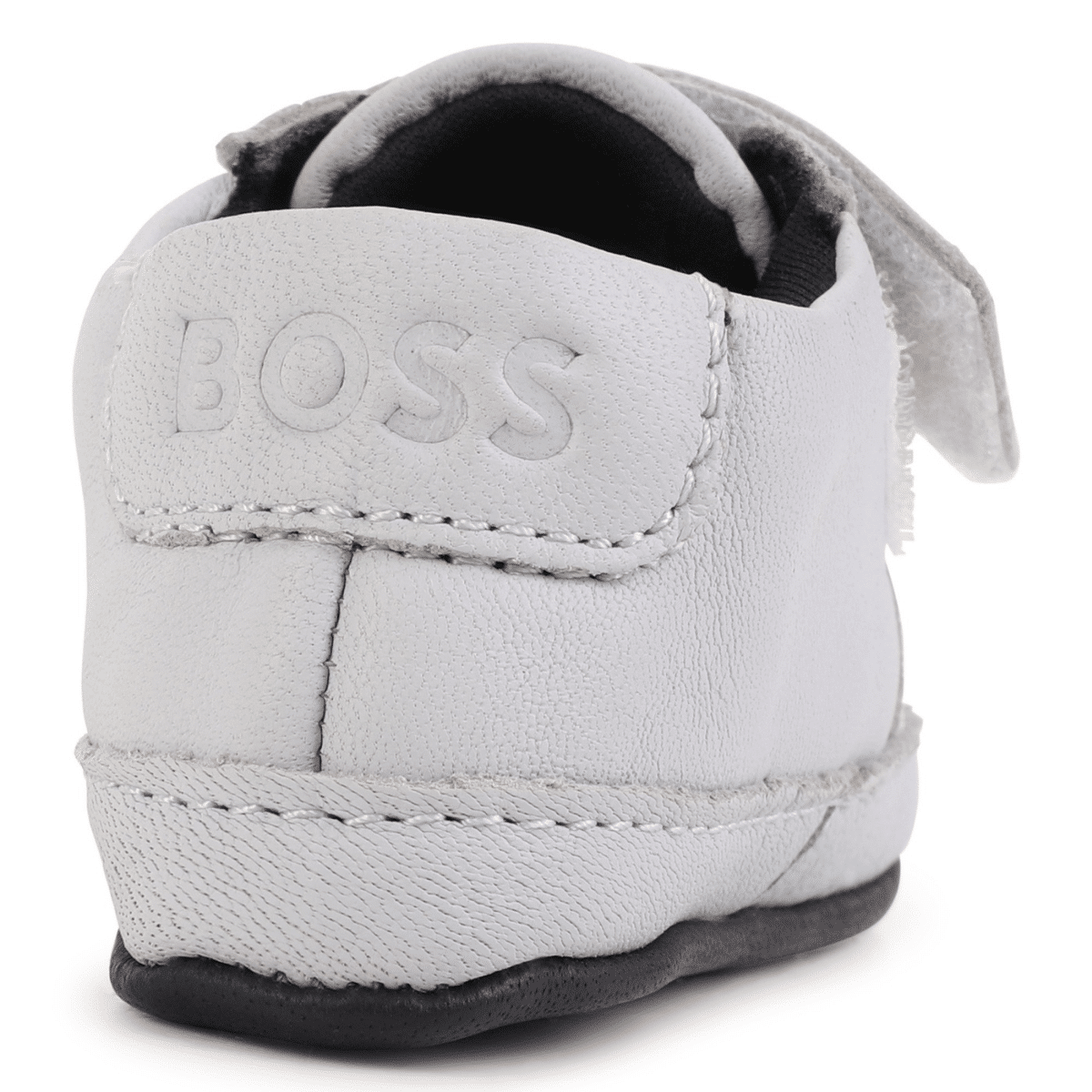 boss pale grey baby slippers back view