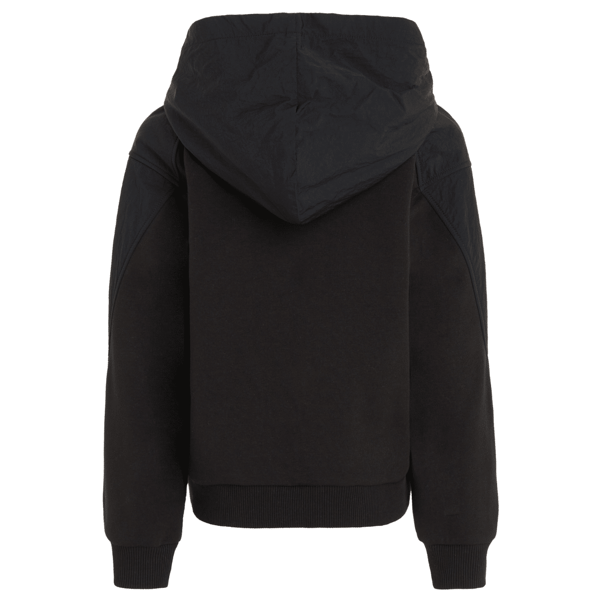 calvin klein unisex childrens black hoodie with white logo back view