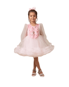 pale pink party dress