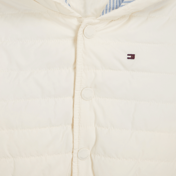 tommy hilfiger baby cream quilted jacket close up