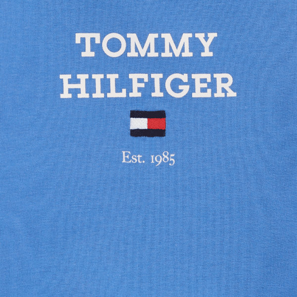 tommy hilfiger baby logo on blue background