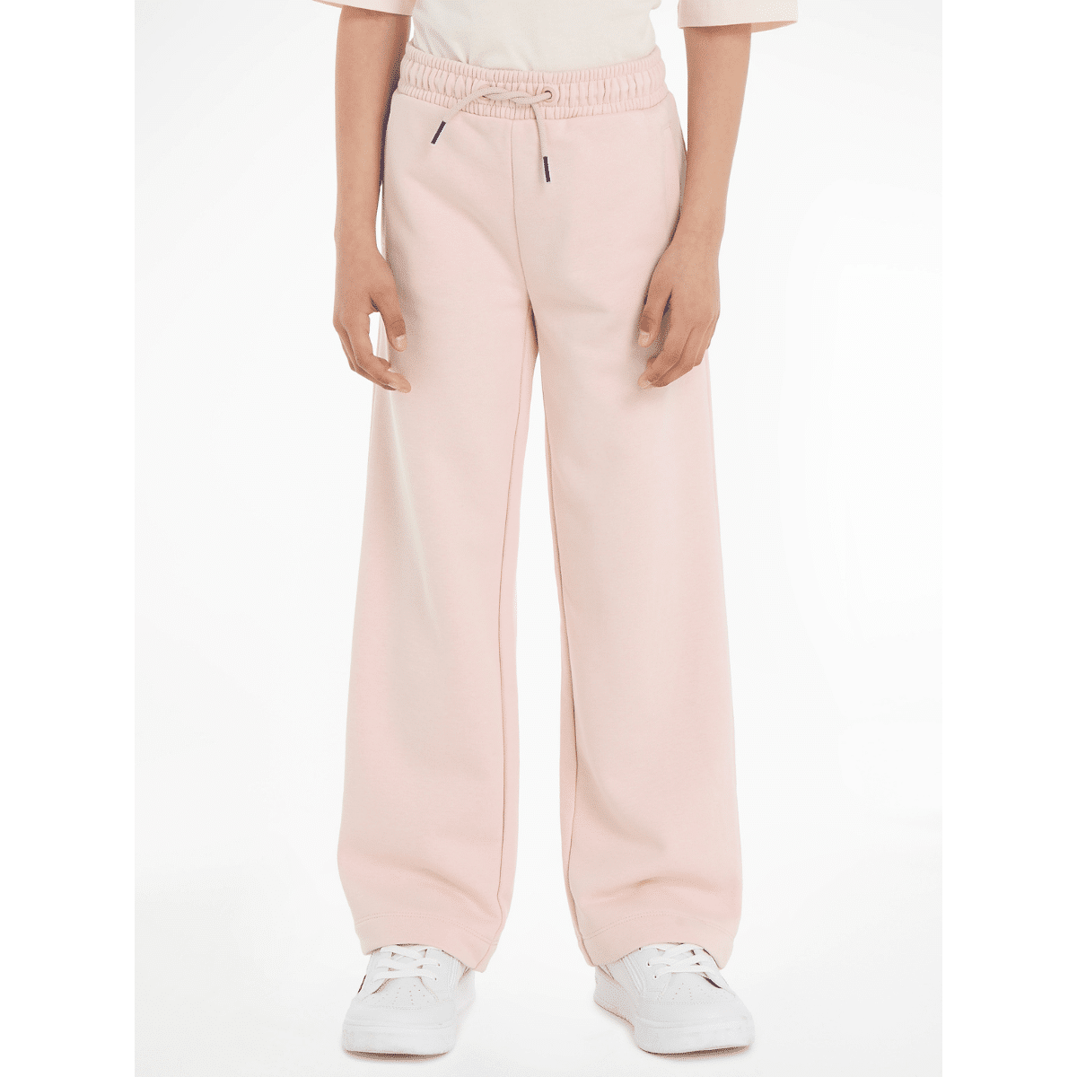 tommy hilfiger girls script wide sweatpant on model front view