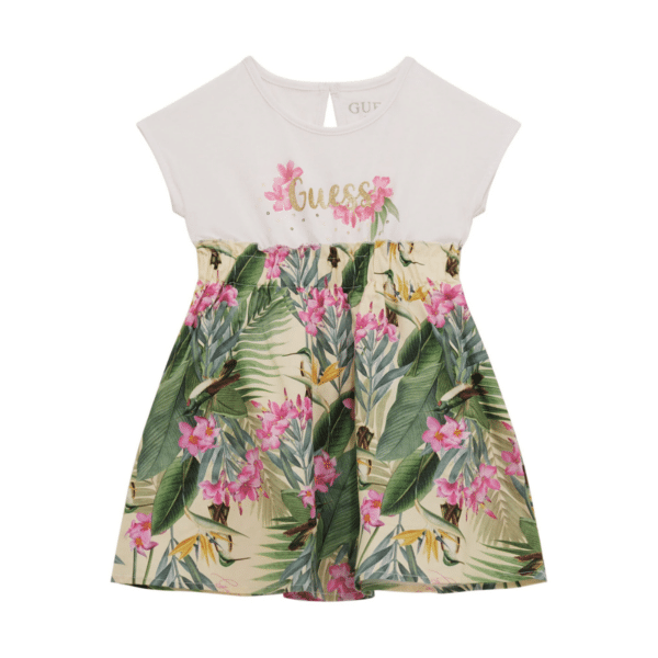 guess girls dress with floral print front view