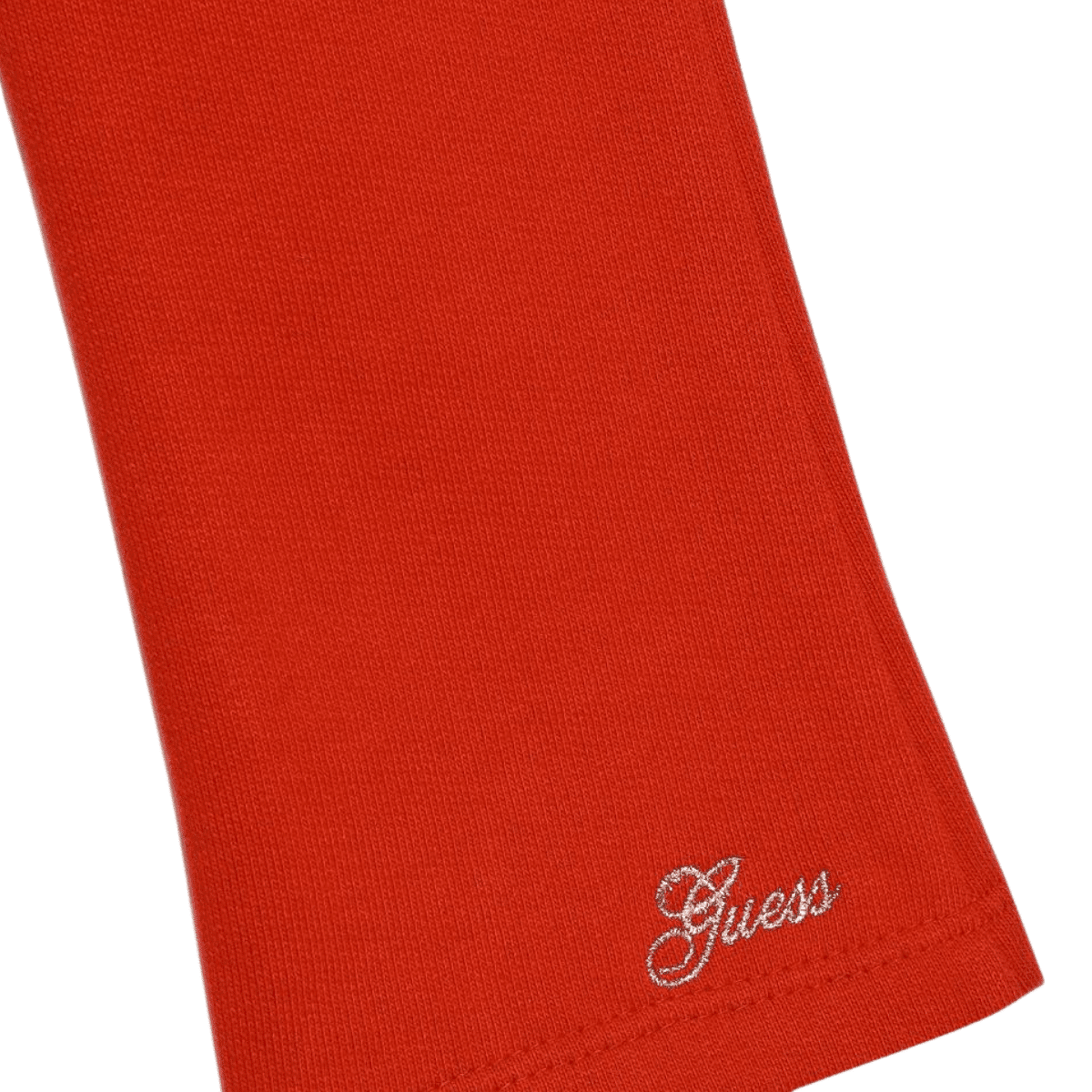 guess girls red active trousers logo close up