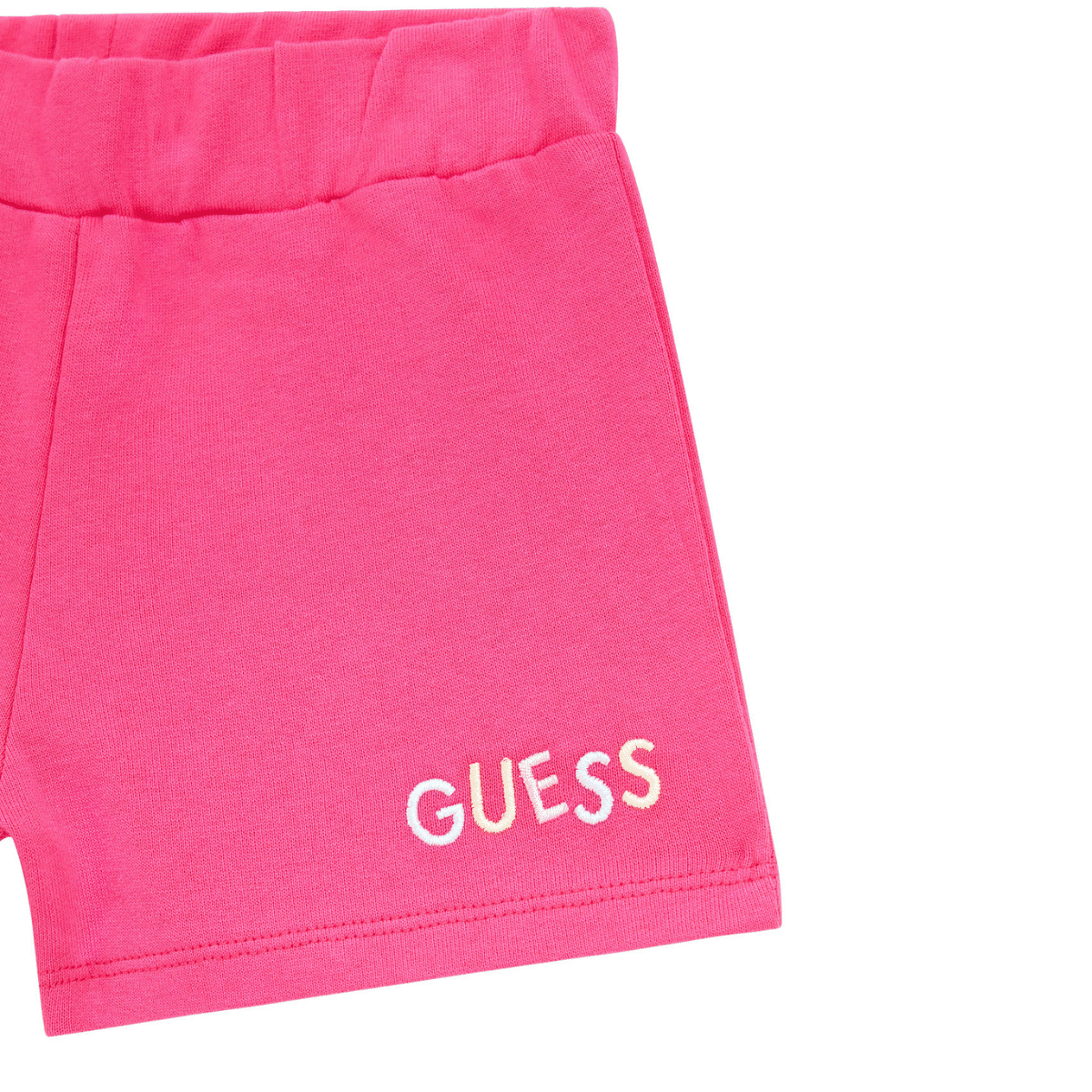 guess girls pink shorts close up view