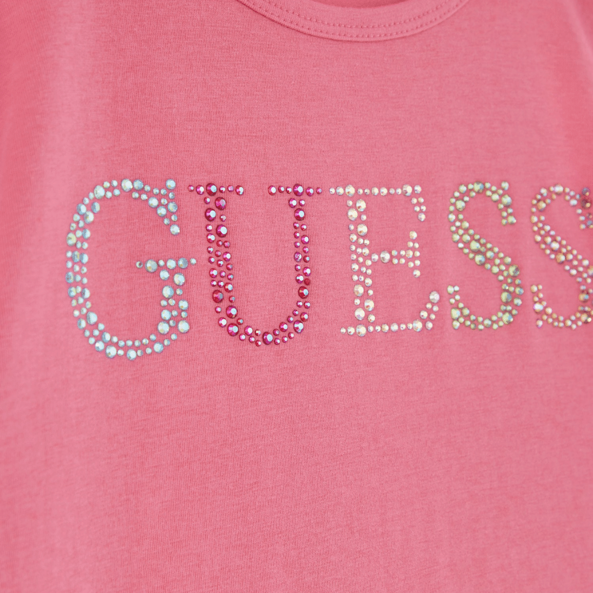 guess girls tshirt with sequinned logo