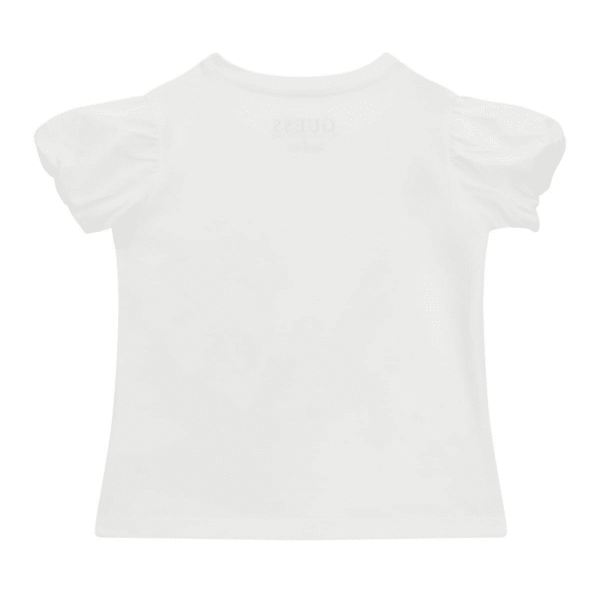 guess girls white tshirt with camera icon back view