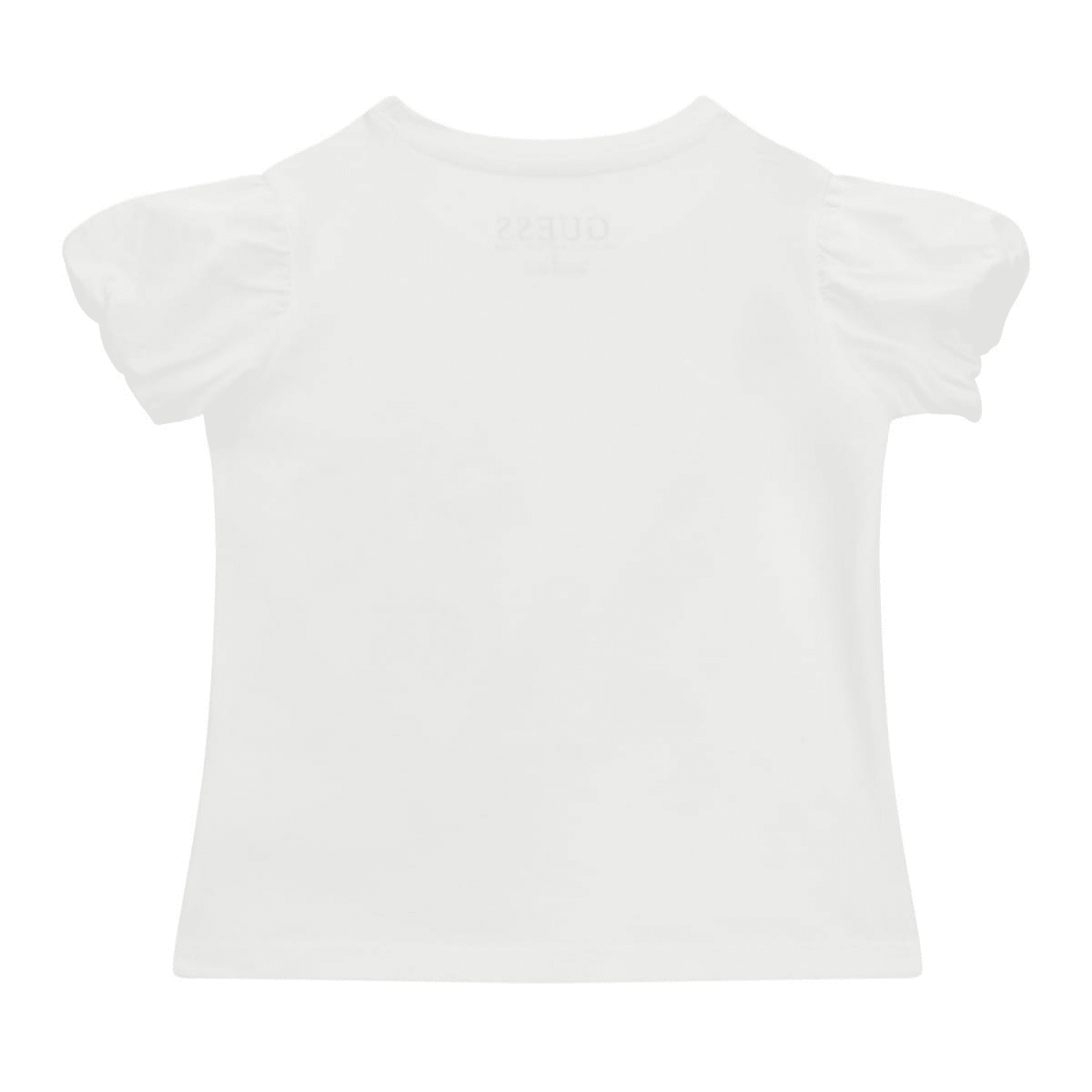guess girls white tshirt with camera icon back view